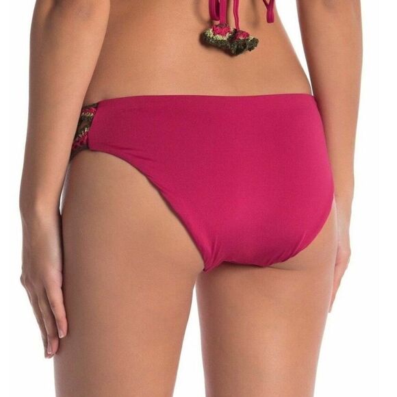 Becca NWT Medina Hipster Crochet Bikini Bottom in Raspberry Size Large - Picture 5 of 5